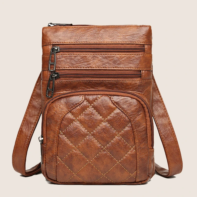Layered Soft Leather Shoulder Bag