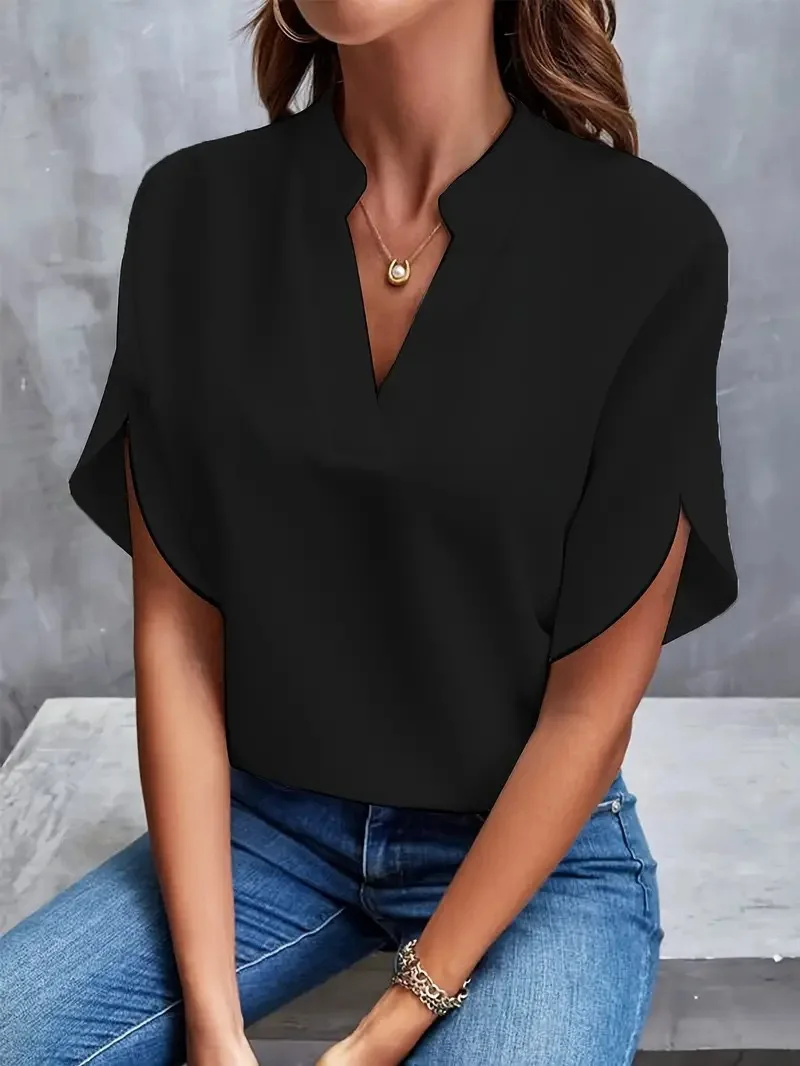 Casual Solid Summer Blouse