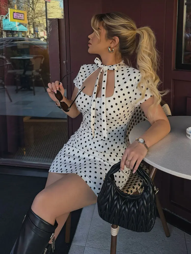 Casual Polka Dot Mini Dress