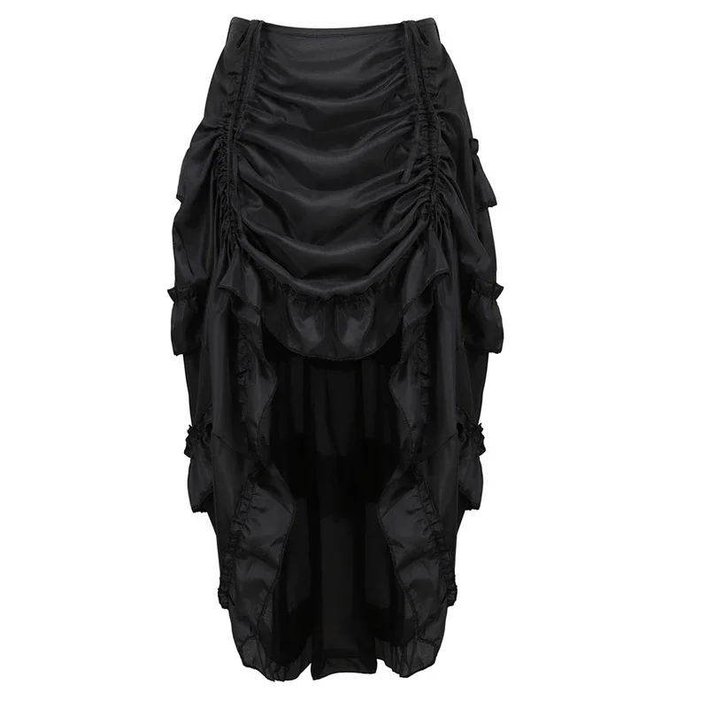 Gothic-Style Skirt with Asymmetric Ruffles