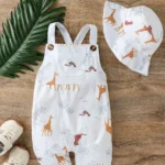 Baby Sleeveless Animal Print Romper Set — Image 2