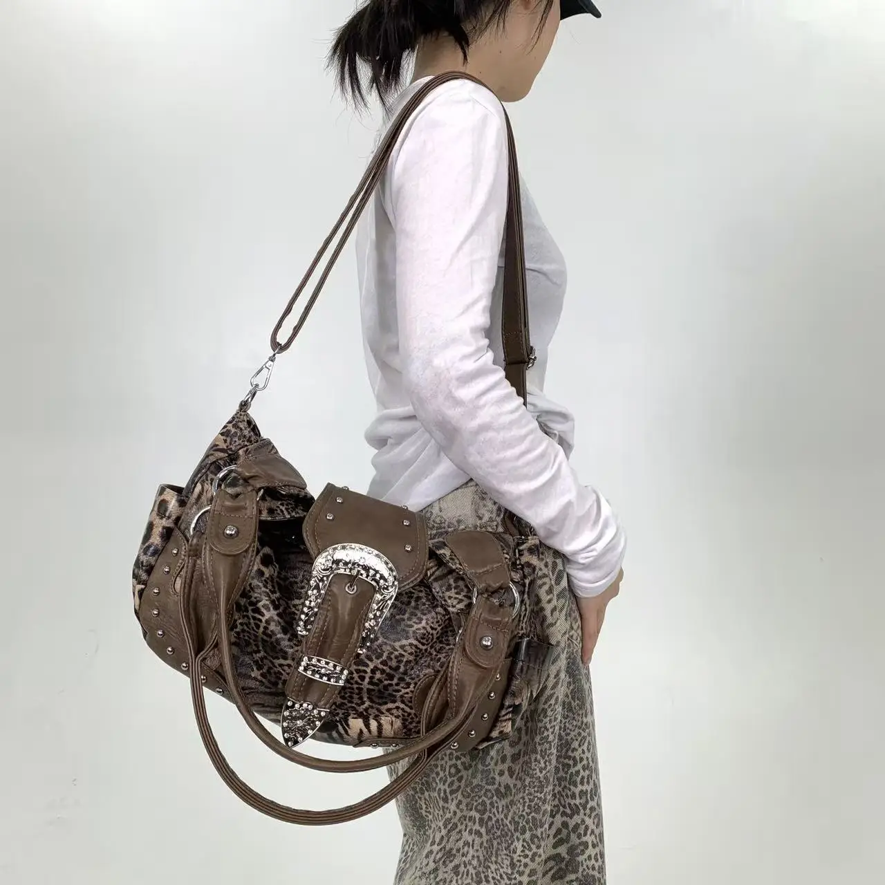 Girls' Y2K Leopard Print Shoulder Bag — Image 13