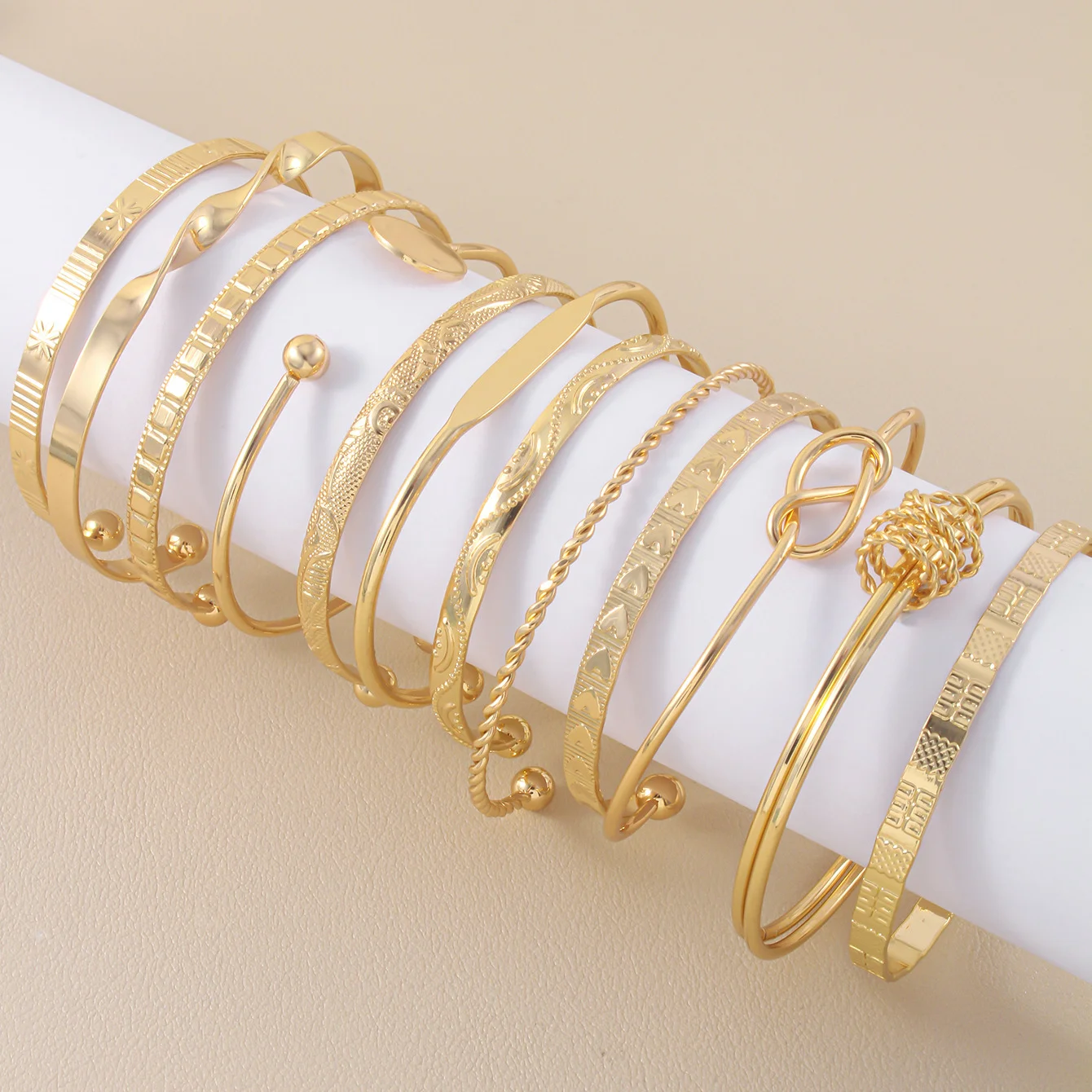 12-Piece Layered Open Bracelet Set