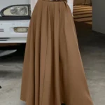 High Waist Pleated Skirt with Wide Swing — Image 4