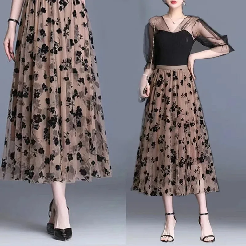Spring Floral Tulle Skirt