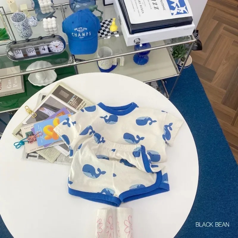 Kids' Dolphin Print Set with Shorts
