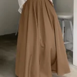High Waist Pleated Skirt with Wide Swing