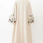 Apricot Abaya with Embroidered Cuffs — Image 2