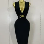 Bodycon Sleeveless V-Neck Dress — Image 2