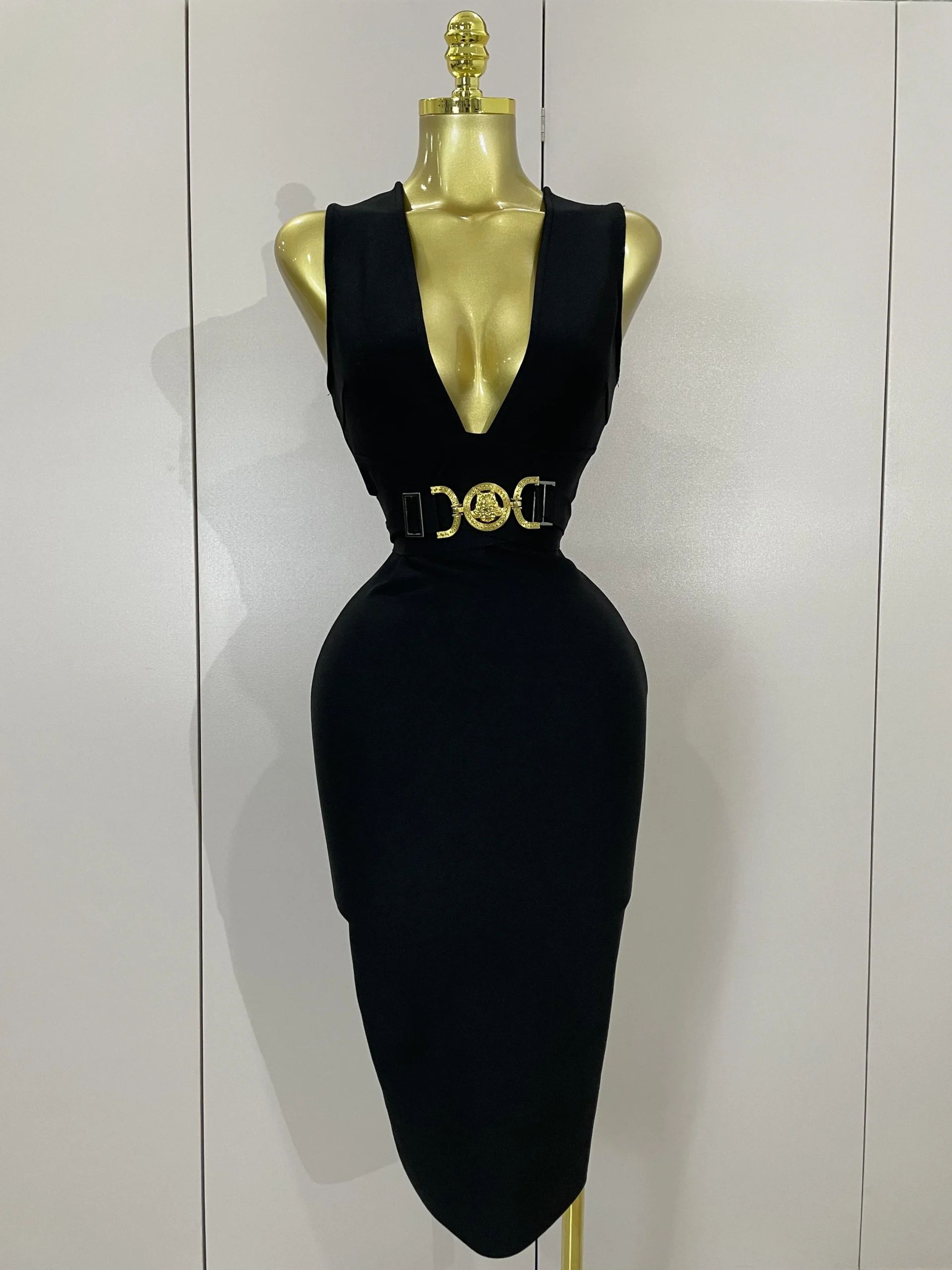 Bodycon Sleeveless V-Neck Dress