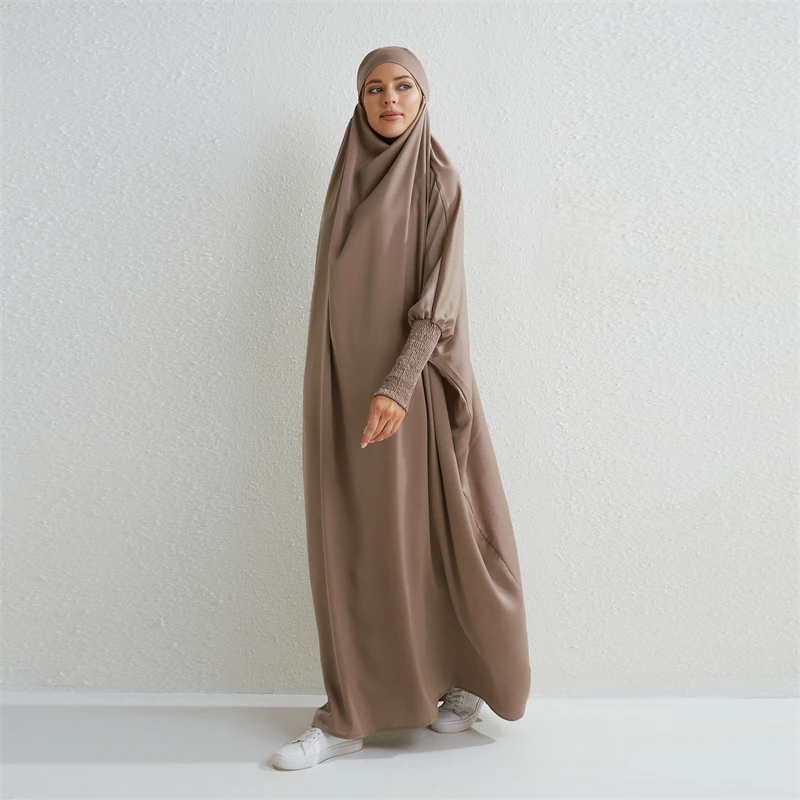 Prayer Abaya with Hood and Ruffled Sleeves