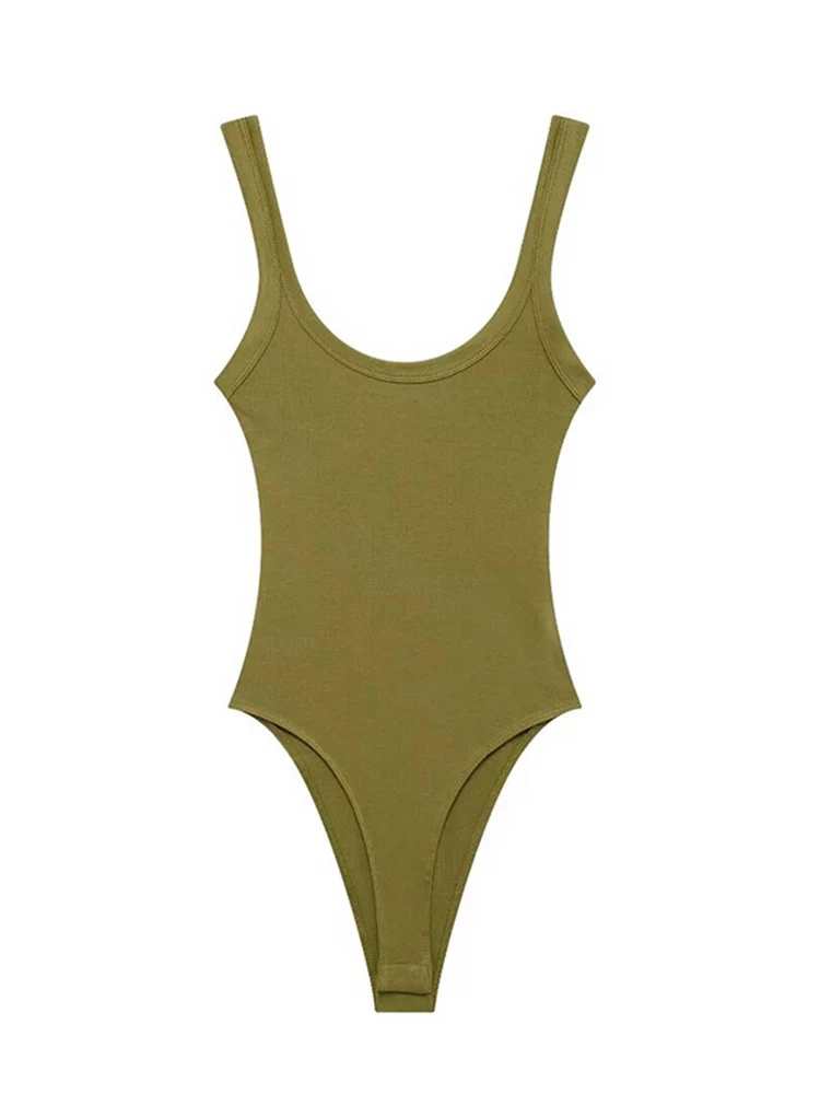 Slim-Fit Ribbed Bodysuit with Buttons