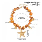 Boho Summer Asymmetric Necklace with Chain — Image 4