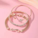 3-Piece Crystal Heart Bracelet Set — Image 6