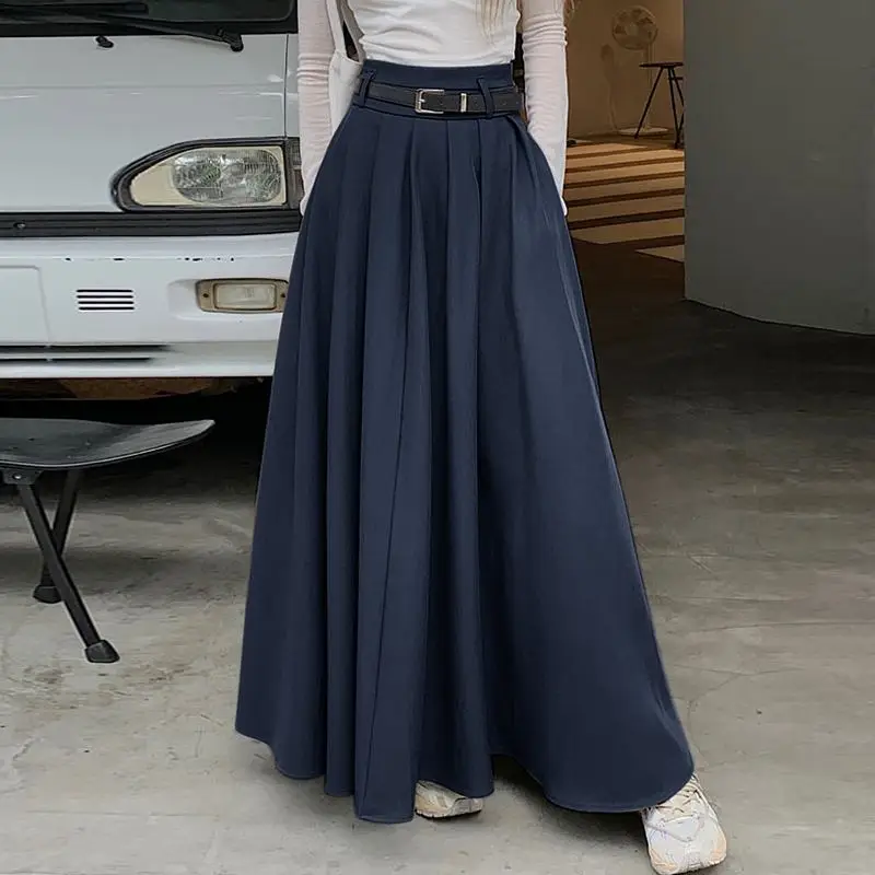 High Waist Pleated Skirt with Wide Swing — Image 15