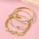 3-Piece Crystal Heart Bracelet Set — Image 4