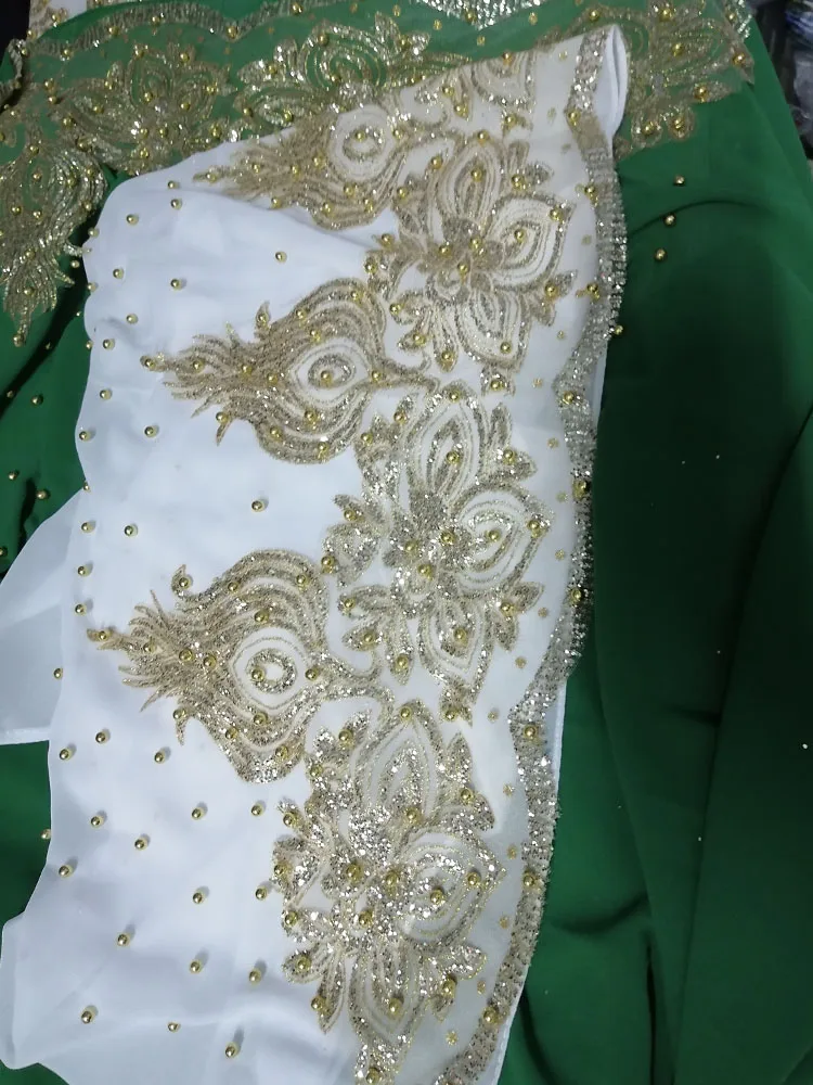 Chiffon Headscarf with Beads and Gold Shimmer — Image 7