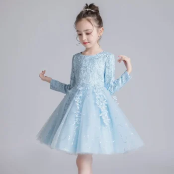 Girls' Lace Long Sleeve Dress