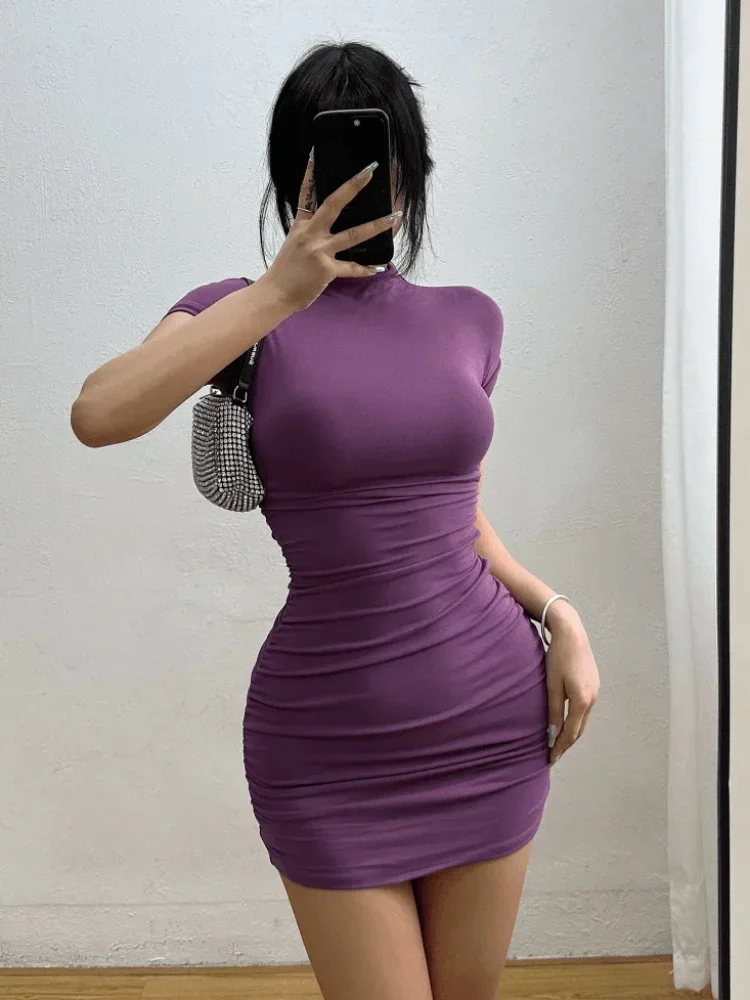 Pleated Mini Dress