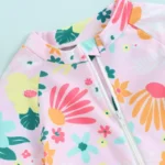 Girls' Short Sleeve Zip-Up Swim Jumpsuit — Image 5