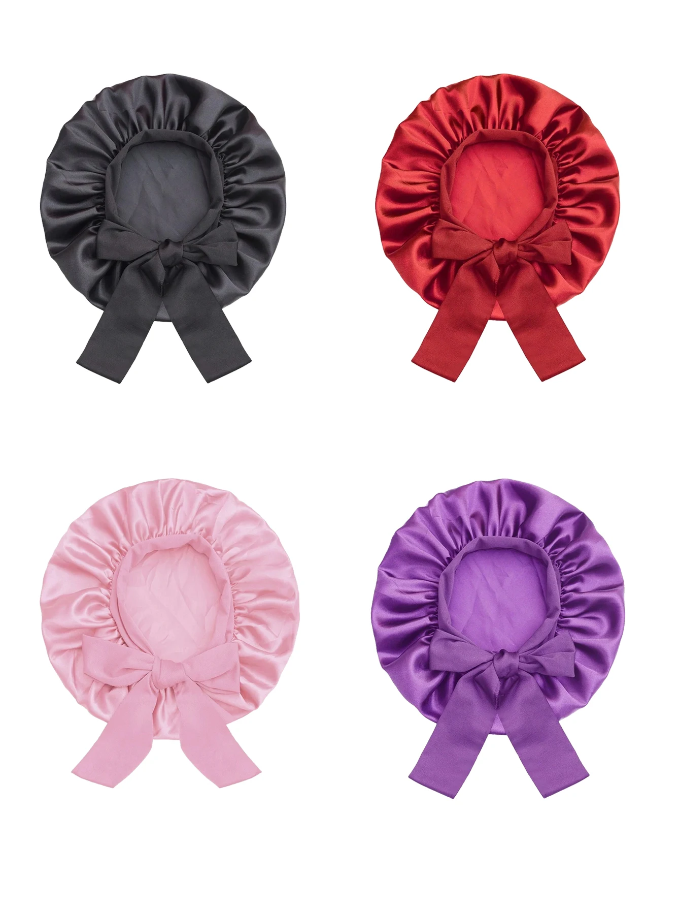 Girls' Satin Bonnet with Wide Elastic Band