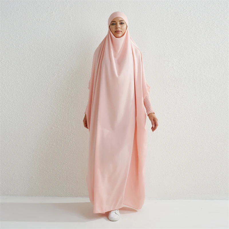 Prayer Abaya with Hood and Ruffled Sleeves