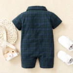 Baby Short Sleeve Jumpsuit with Bow — Image 2