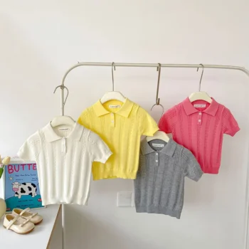 Girls' Solid Summer Polo Shirt