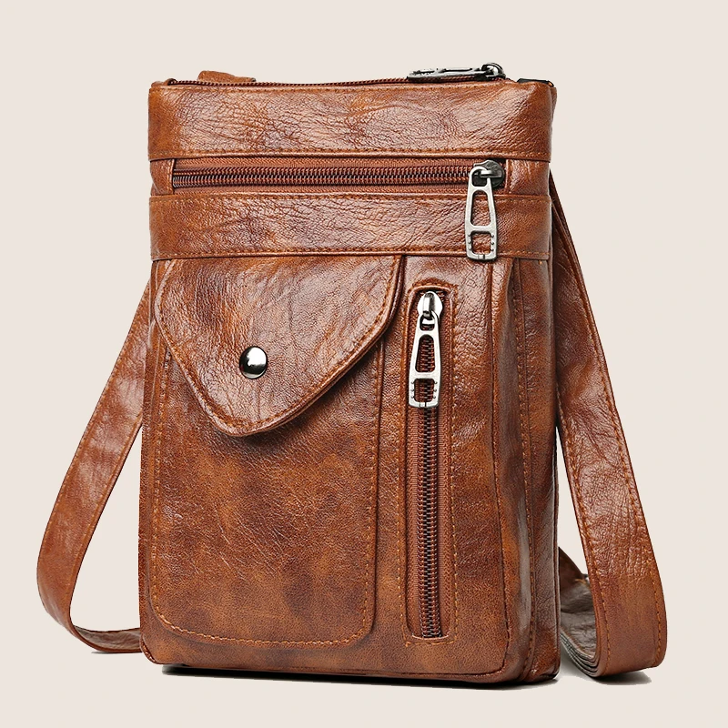 Layered Soft Leather Shoulder Bag