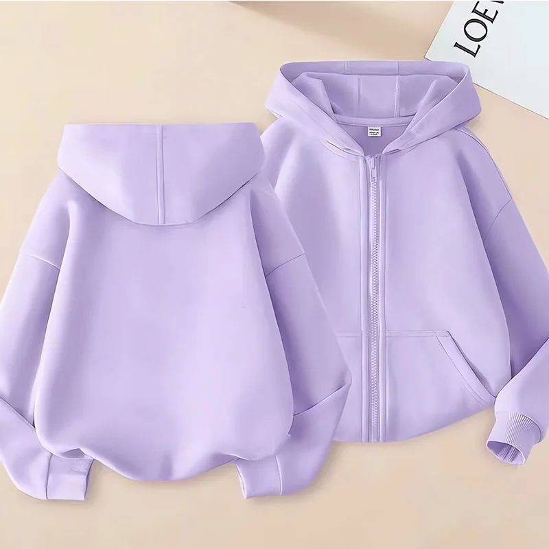 Boys' Solid Zip-Up Hoodie