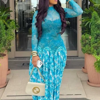 Long Sleeve Autumn A-Line Maxi Dress