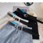 Oversized Denim Belted High-Waisted Shorts — Image 5