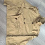 Short Double-Breasted Trench Coat with Belt — Image 5
