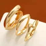 Wide Minimalist Gold-Tone Bracelet — Image 3