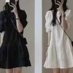 Puff Sleeve Short Dress
