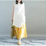 Ankle-Length Printed Wide-Leg Pants with Elastic Waist — Image 2