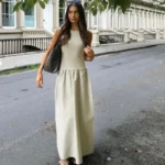 فستان طويل بلون كاكي أنيق — صورة 5