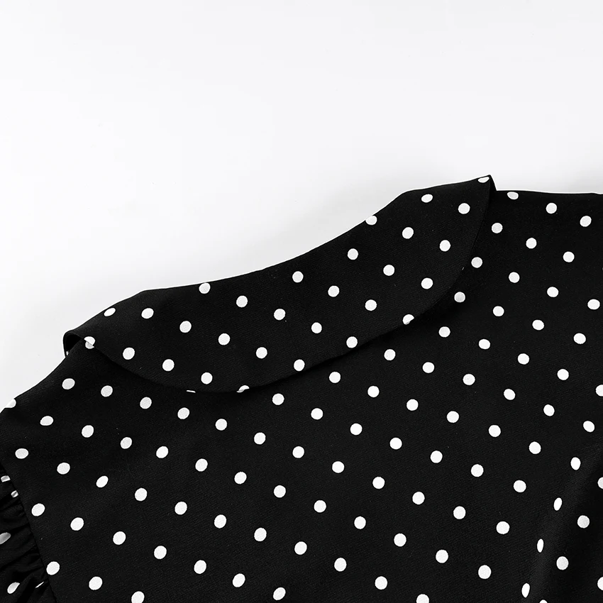 Polka Dot Chiffon Set with Lace Details and Short Skirt