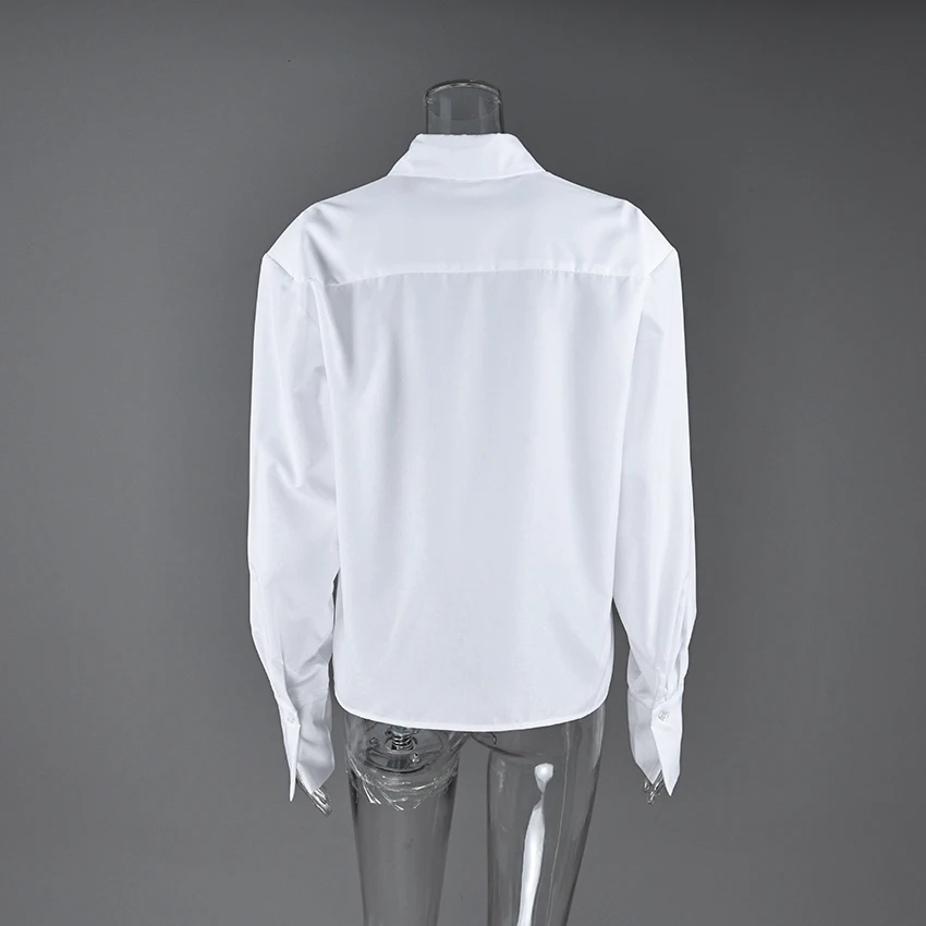 White Puff Sleeve Work Shirt
