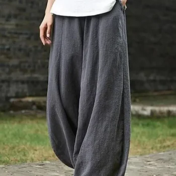 Vintage Cotton Wide-Leg Pants