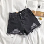 Denim High-Waisted Shorts — Image 3