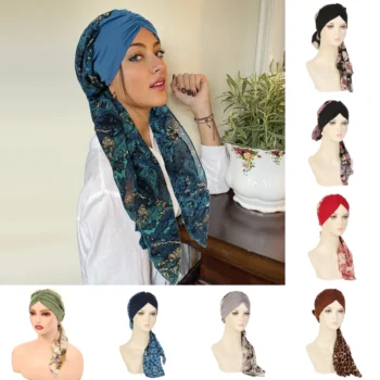 عمامة جاهزة بنقشة زهور