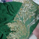 Chiffon Headscarf with Beads and Gold Shimmer — Image 5