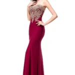Sweetheart Mermaid Evening Dress with Gold Lace Embroidery — Image 2