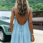Loose Off-Shoulder Dress with Straps — Image 3