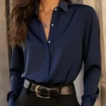 Elegant Long Sleeve Blouse with Buttons