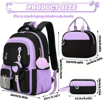 Girls' School Bag with Comfortable Back