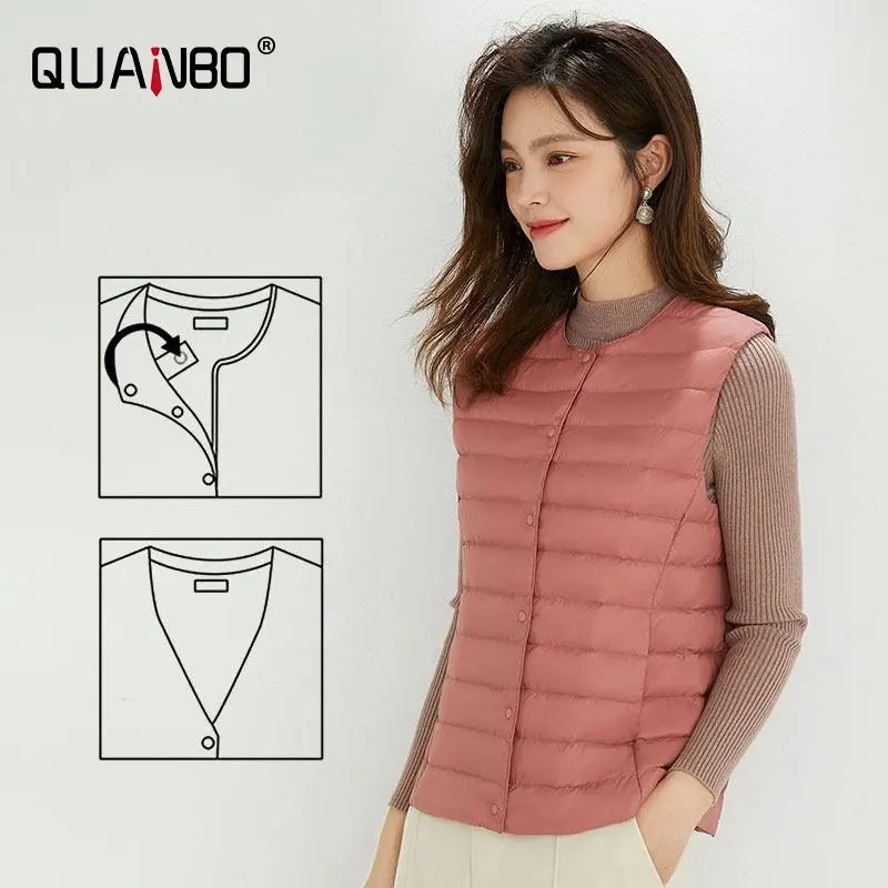 Lightweight Sleeveless Down Vest with Full Opening and Pockets