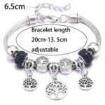 Pink Bracelet with Beads and Snake Chain — Image 3