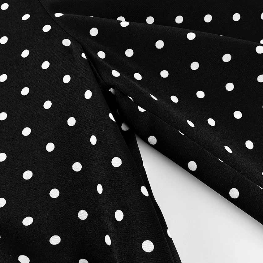 Polka Dot Chiffon Set with Lace Details and Short Skirt
